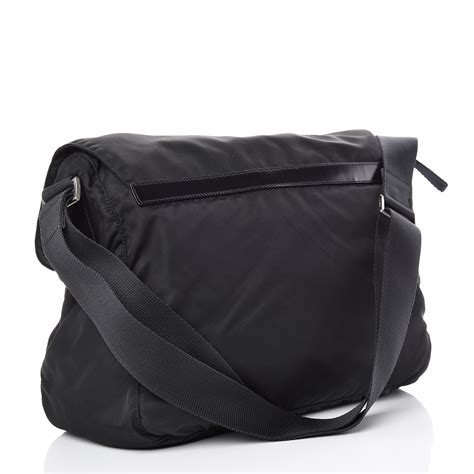 PRADA Nylon Vela Tracolla Messenger Bag Black